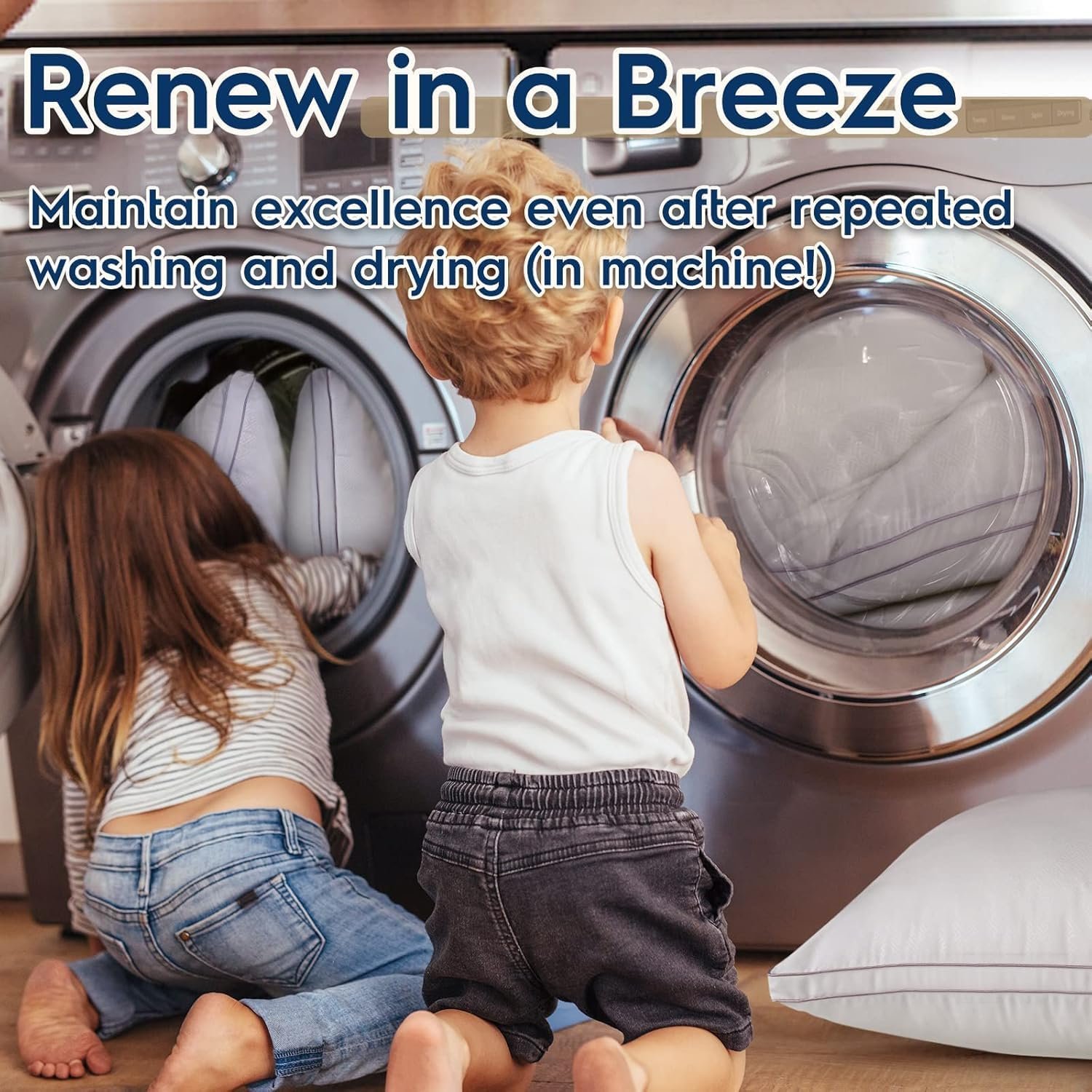 KUSTOMDECO Downproof Bedding Pillows for Sleeping King Size (50x80 cm), Set of 4 – Cooling Hotel Quality Gusseted Pillow for Back, Stomach & Side Sleepers - Image 8