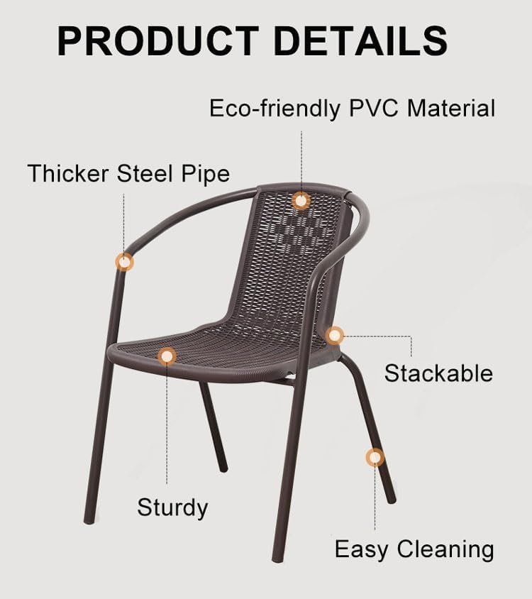 Kustom Deco 7-Piece Outdoor Bistro Set - Stylish Patio Dining Set with Chairs and Table - Image 4