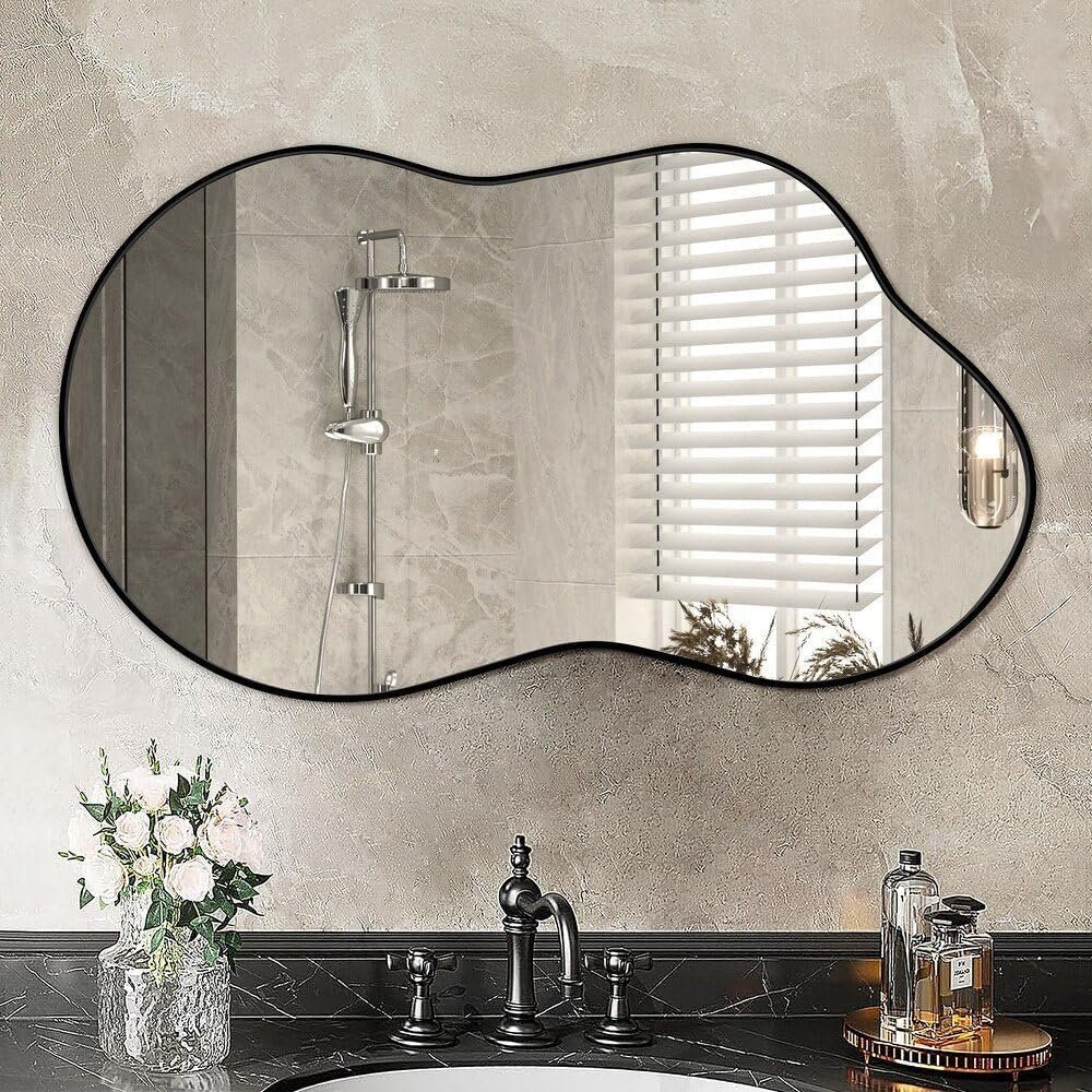 Alloy Framed Wall Mirror Wavy - Wall Mirror with Decorative Frame, Ideal for Bedrooms or Hallways - Image 2