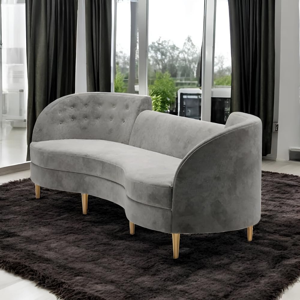 Volru Modern Button Tufted 4-Seater Chaise Lounge Sofa - Custom Upholstered Sofa for Living Room, Elegant Design with Premium Comfort