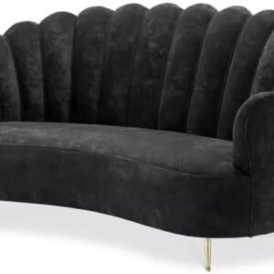 Messina Sofa - Black Velvet - Custom Upholstered Sofa for Living Room, Elegant Design with Premium Comfort