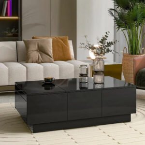Coffee Table with 2 large Hidden Storage Compartment - Modern Center Table, Perfect for Living Rooms