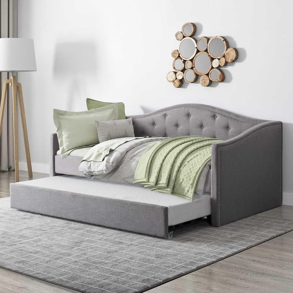 Buje Daybed with Trundle - Versatile Upholstered Daybed, Perfect for Lounging or Guest Rooms - Image 2