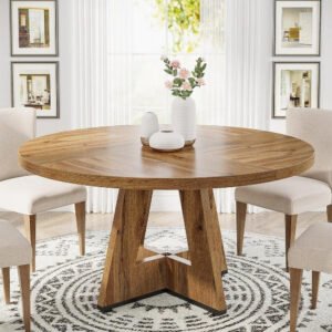 Classic Round Dining Table - Modern Dining Table or Chair Set, Ideal for Elegant Dining Spaces