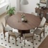 Solid Wood Round Dining Table - Modern Dining Table or Chair Set, Ideal for Elegant Dining Spaces