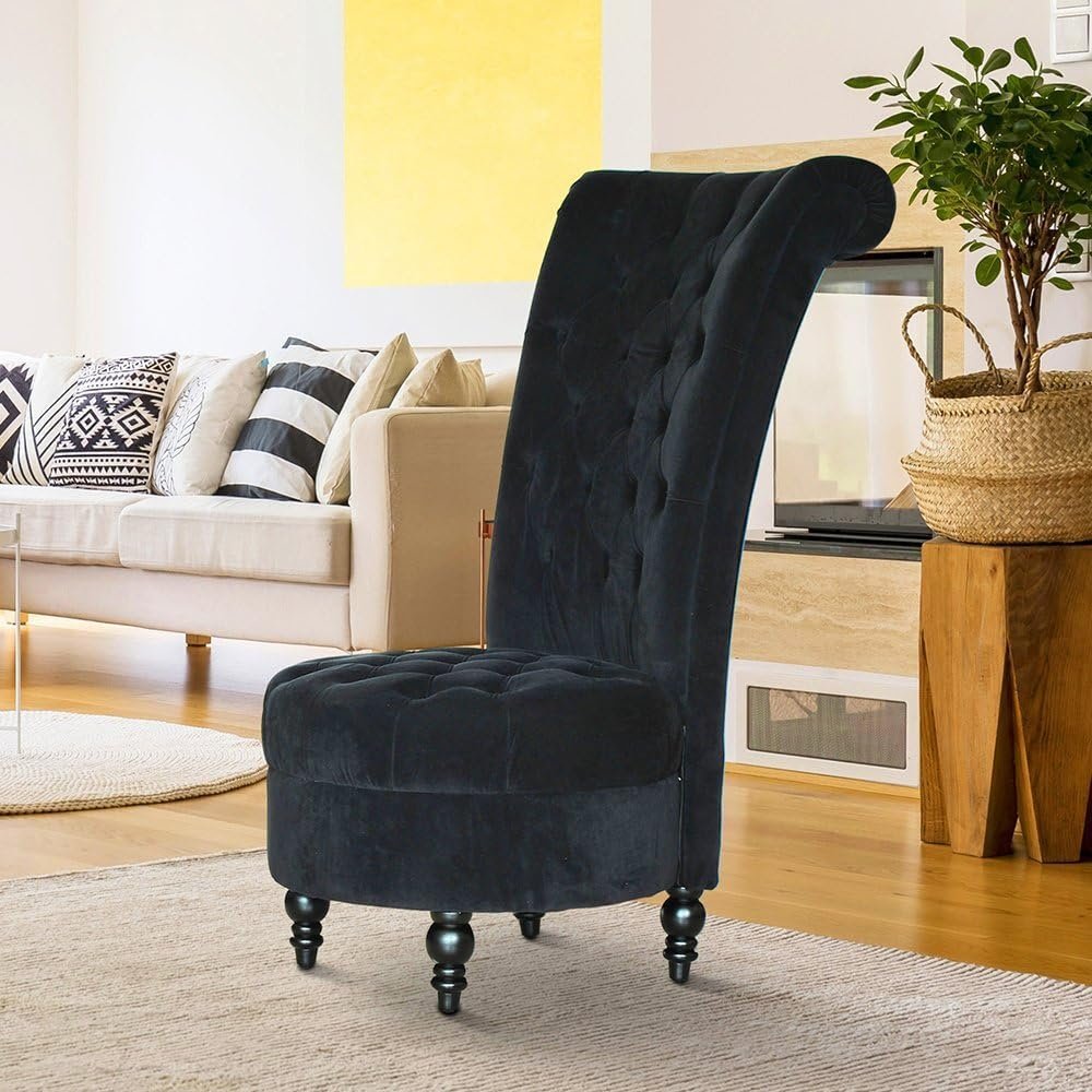 Orchid High Back Tufted Accent Chair - Stylish Upholstered Accent Chair, Custom Design for Living Room or Office