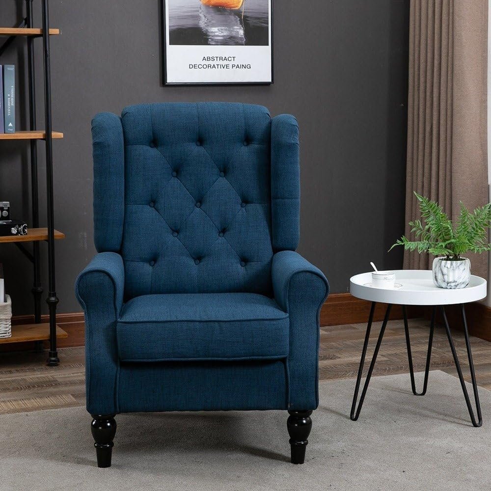 Guanta Tufted Accent Chair with Wooden Legs - Stylish Upholstered Accent Chair, Custom Design for Living Room or Office