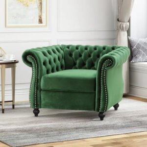 Chesterfield Club Chair - Stylish Upholstered Accent Chair, Custom Design for Living Room or Office