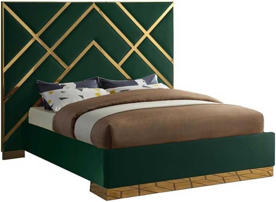 Restful Retreat Luxury Velvet Upholstered Bed - Customizable Design for UAE Bedrooms - Image 2