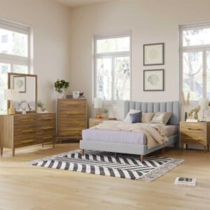 Revive Rest 6-Pieces Bedroom Set With Upholstered Platform Bed - Customizable Design for UAE Bedrooms