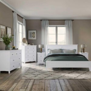 Dream Crest Bedroom Set Bed, 2-Nightstands Chest Drawer & Dresser - Customizable Design for UAE Bedrooms