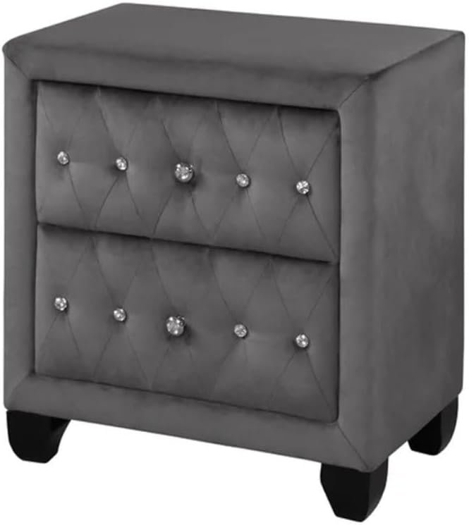 Cozy Calm 4-Pieces Upholstered Bedroom Set in Grey - Customizable Design for UAE Bedrooms - Image 3