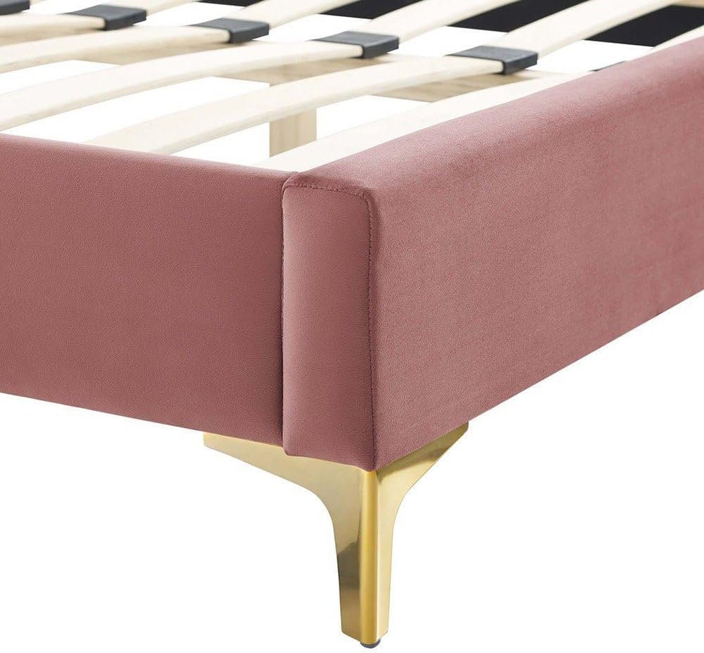 Sleepy Slope Tufted Velvet Platform Bed - Customizable Design for UAE Bedrooms - Image 4