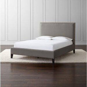 Zen Siesta Plain Headboard With Nail Head Bed - Customizable Design for UAE Bedrooms