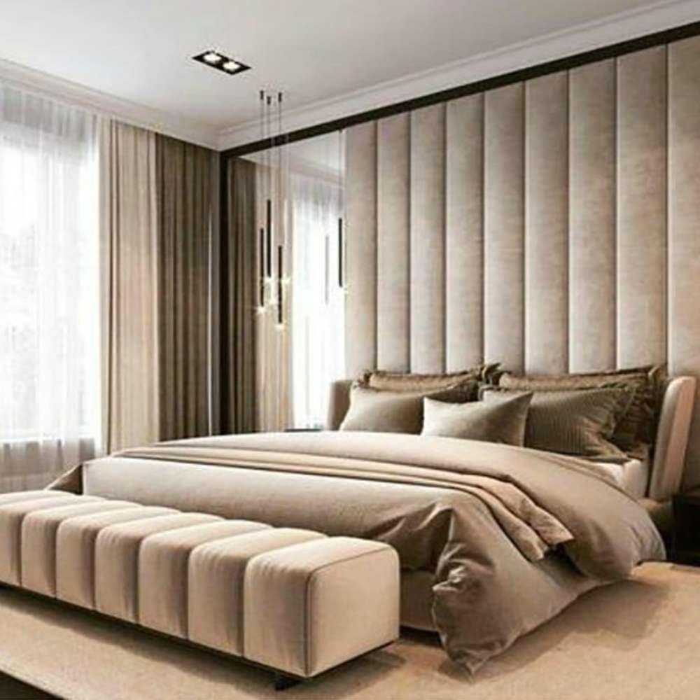 Twilight Channel Tufted WallPanel Headboard Bed - Customizable Design for UAE Bedrooms