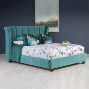 Dusk Delight Curved Velvet Upholstered Bed - Customizable Design for UAE Bedrooms