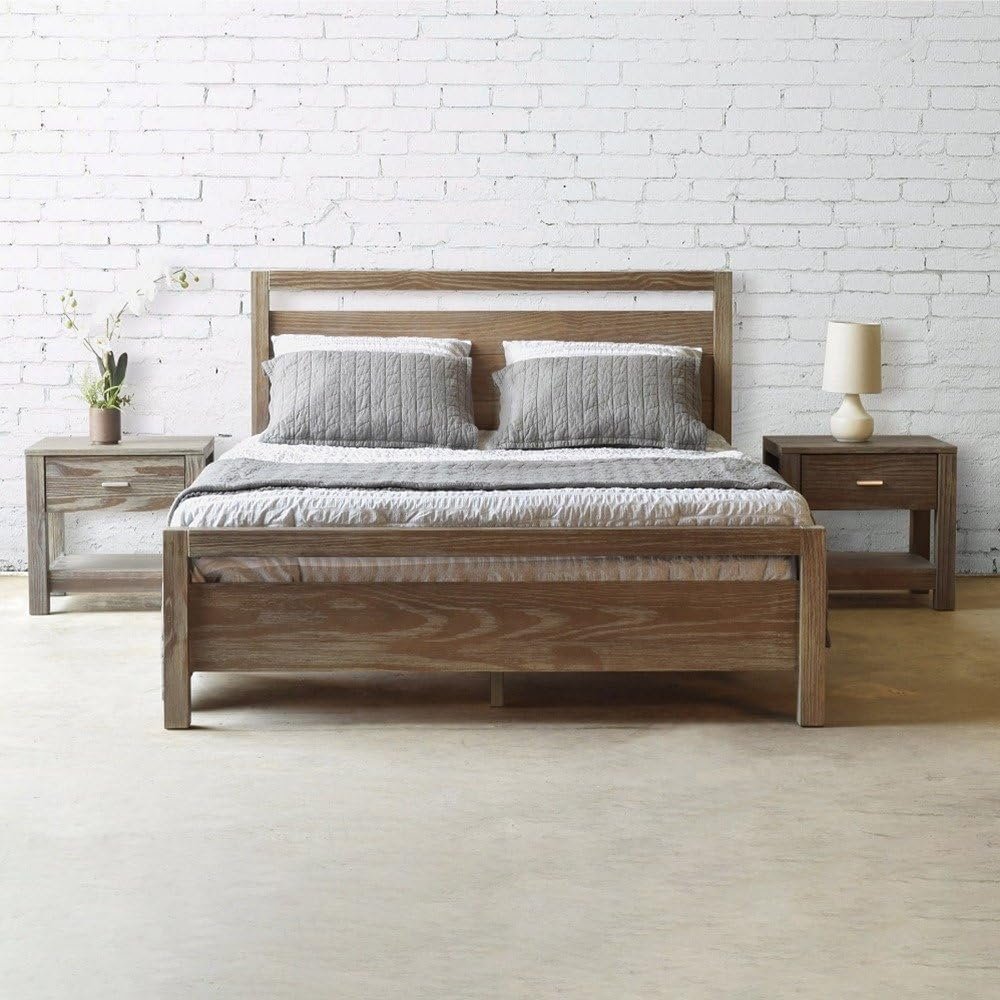 Whisper Waves Solid Wood Loft Platform Bed - Customizable Design for UAE Bedrooms