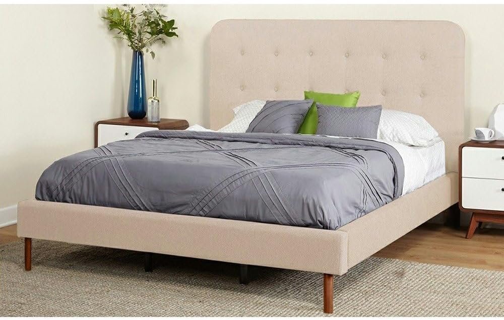 Tempest Simple Upholstered Tufted Bed - Customizable Design for UAE Bedrooms - Image 3