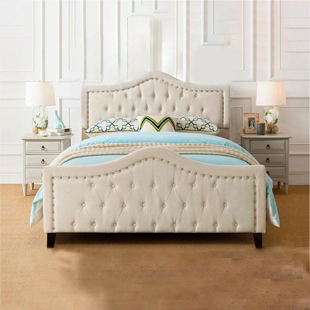 Melina Upholstered Bed - Customizable Design for UAE Bedrooms