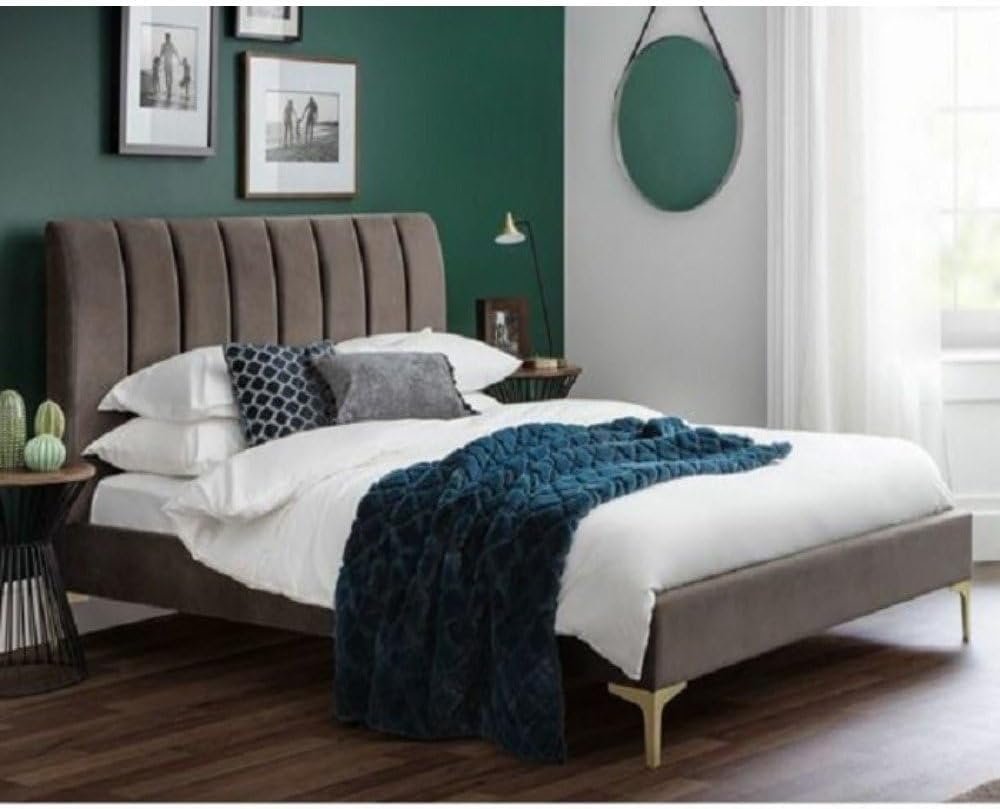 Noa Velvet Upholstered Vertical Tufted Bed - Customizable Design for UAE Bedrooms - Image 2