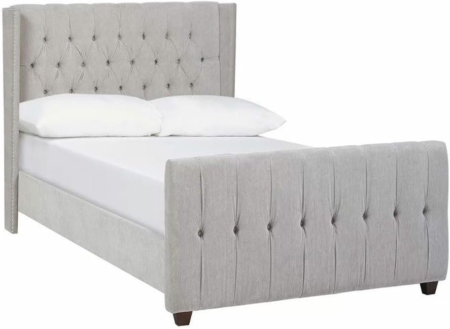 Zolie Fabric Upholstered Button Tufted Bed - Customizable Design for UAE Bedrooms - Image 4
