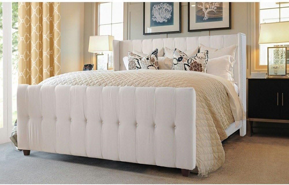Zolie Fabric Upholstered Button Tufted Bed - Customizable Design for UAE Bedrooms - Image 6