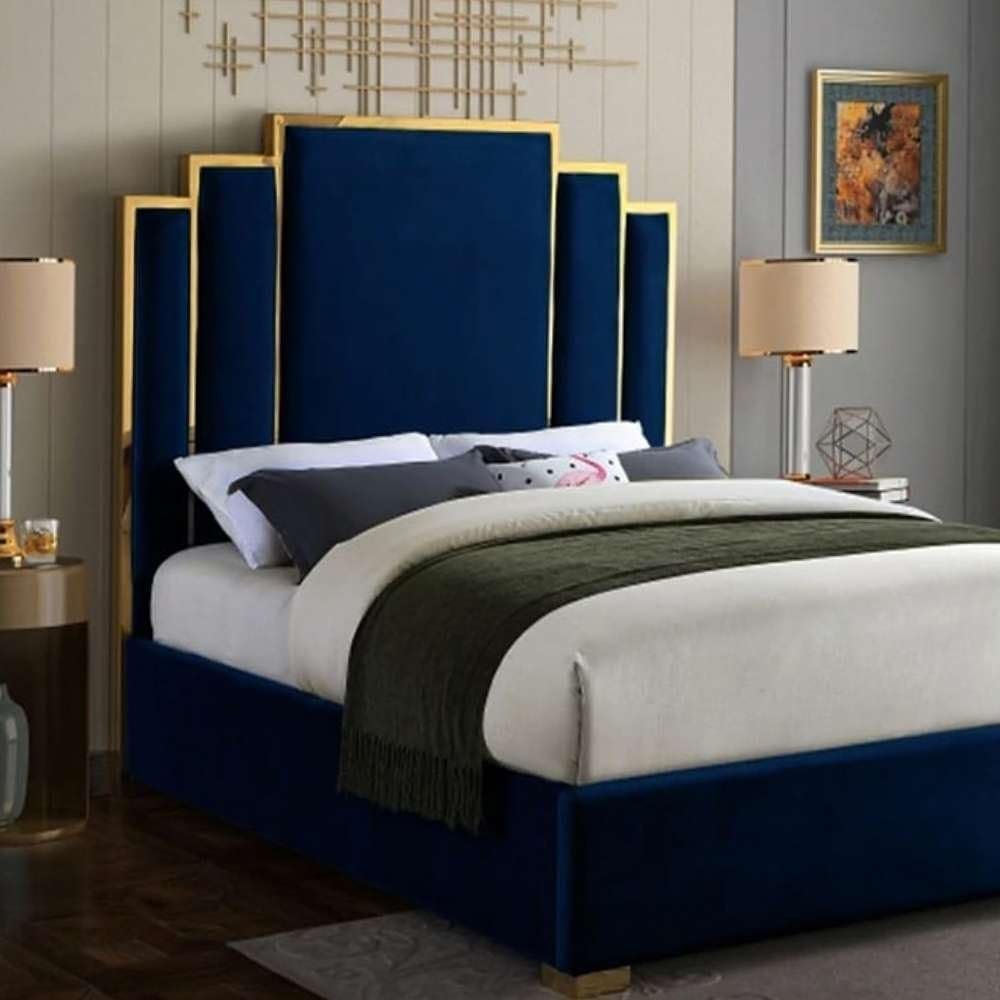 Noah Velvet Upholstered Bed Frame - Customizable Design for UAE Bedrooms