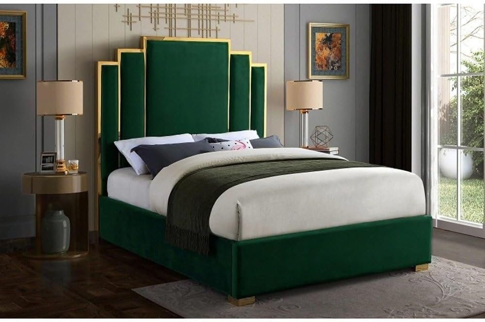 Noah Velvet Upholstered Bed Frame - Customizable Design for UAE Bedrooms - Image 6
