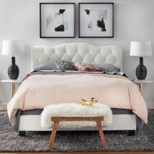 Tessa Simple Living Upholstered Bed - Customizable Design for UAE Bedrooms