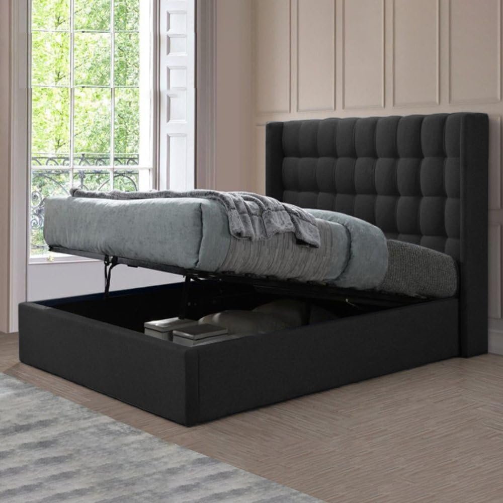 Toulouse Hydraulic Storage Fabric Bed - Customizable Design for UAE Bedrooms