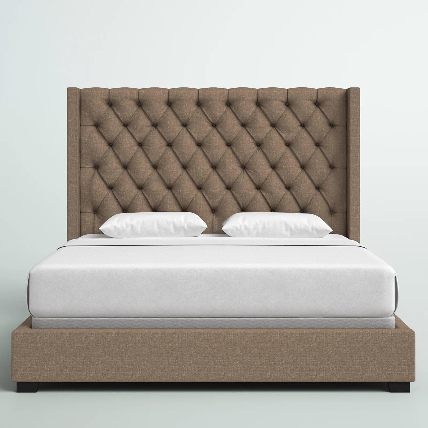 Abeyta Upholstered Wingback Linen Fabric Bed - Customizable Design for UAE Bedrooms - Image 3