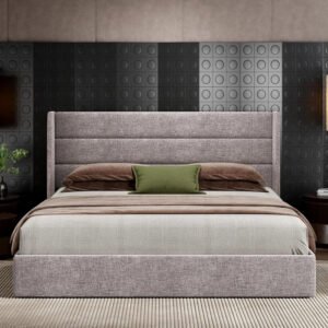 Bradenburg Upholstered Wingback Linen Fabric Bed - Customizable Design for UAE Bedrooms