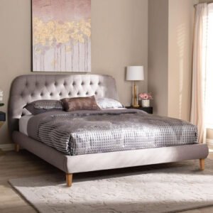 Arko Platform Upholstered Linen Fabric Bed - Customizable Design for UAE Bedrooms