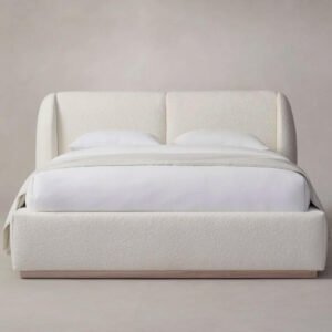 Smith Bouclé Fabric Upholstered Bed - Customizable Design for UAE Bedrooms