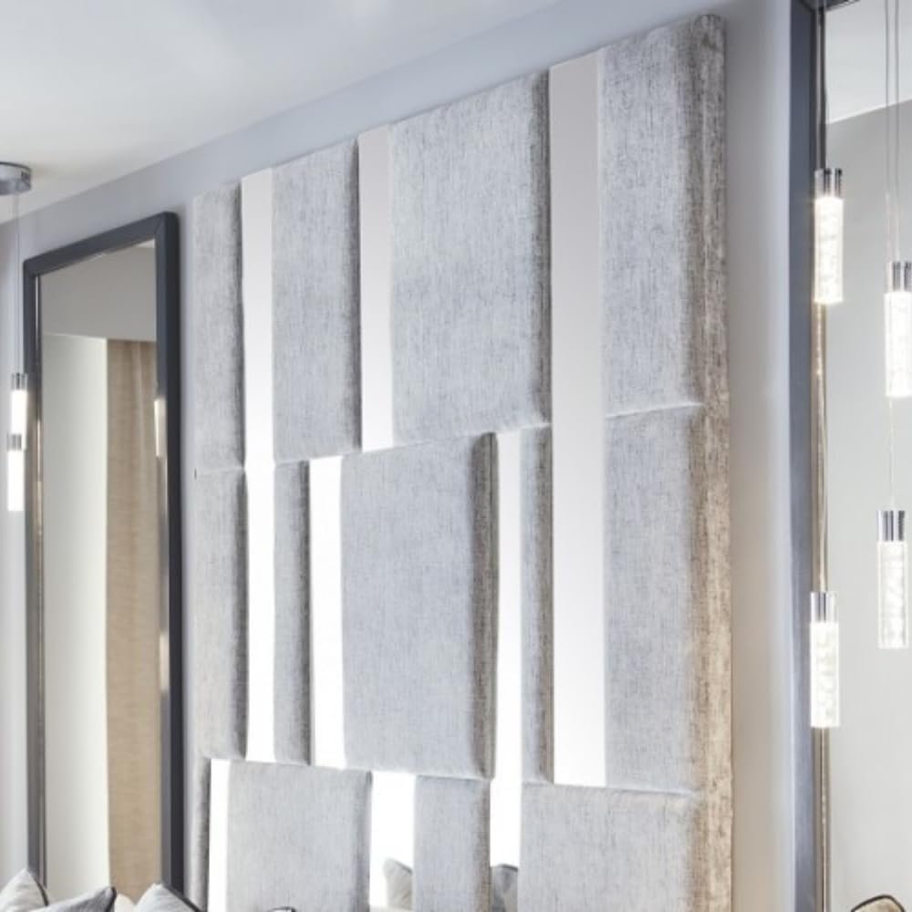 Carme Modern Wall Panel Mirror Velvet Fabric Bed - Customizable Design for UAE Bedrooms - Image 3