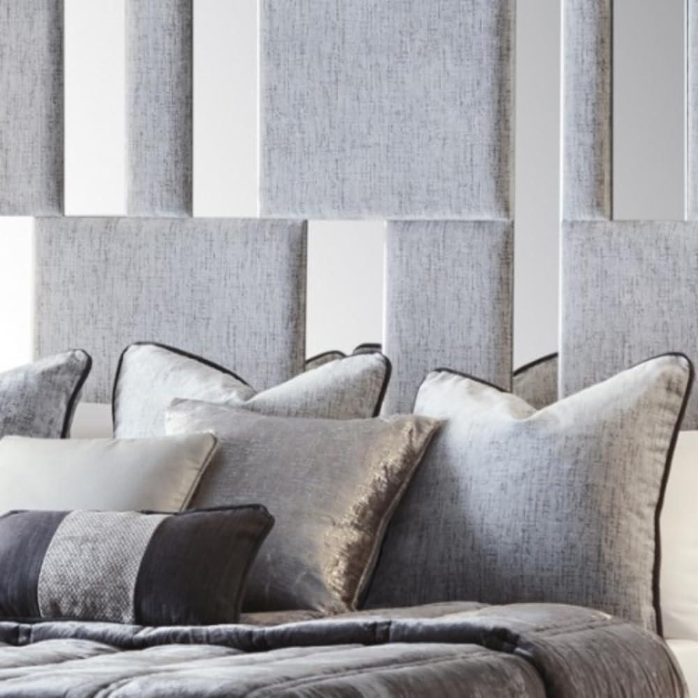 Carme Modern Wall Panel Mirror Velvet Fabric Bed - Customizable Design for UAE Bedrooms - Image 4