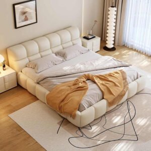 Elysian Light Luxury Leather Wrap Bed - Customizable Design for UAE Bedrooms