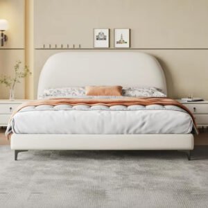 SomniLux Light Luxury Modern Leather Wrap Bed - Customizable Design for UAE Bedrooms