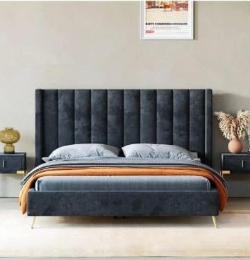 Majestic Velvet Bed - Customizable Design for UAE Bedrooms - Image 3