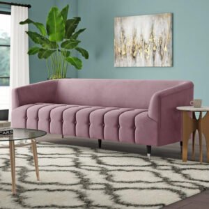 Dagenham Velvet Round Arm Sofa - Custom Upholstered Sofa for Living Room, Elegant Design with Premium Comfort
