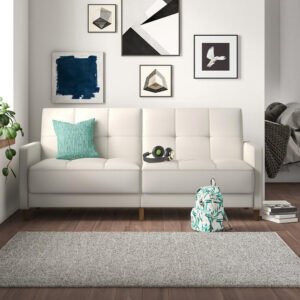 Benitez Twin Faux Leather Tufted Back Sofa - Custom Upholstered Sofa for Living Room, Elegant Design with Premium Comfort