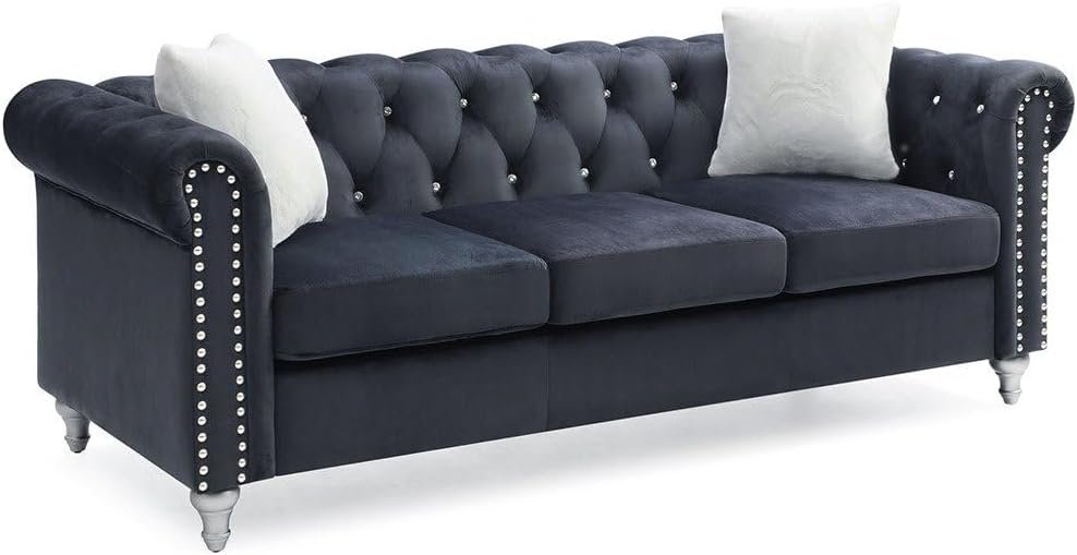 Velvet Tufted Sofa - Custom Upholstered Sofa for Living Room, Elegant Design with Premium Comfort - Image 4