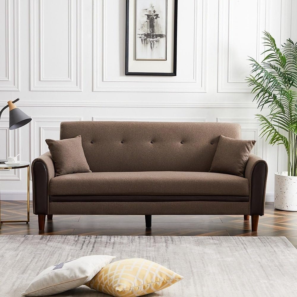 Living Room Modern Sofa with 2 Pillows - Custom Upholstered Sofa for Living Room, Elegant Design with Premium Comfort - Image 3