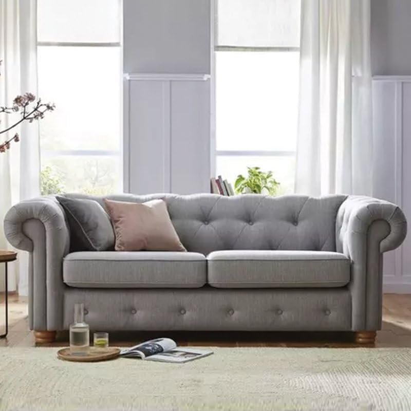 Button Tufted Sofa 2 Seater - Custom Upholstered Sofa for Living Room, Elegant Design with Premium Comfort