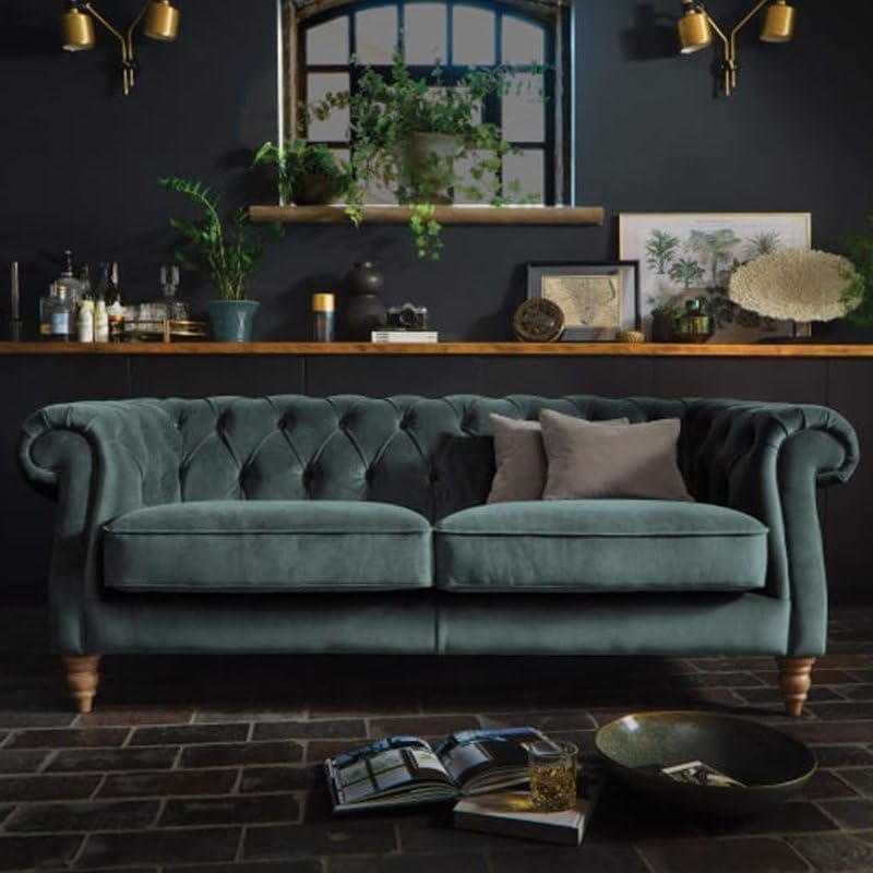 Button Tufted Velvet Sofa - Custom Upholstered Sofa for Living Room, Elegant Design with Premium Comfort