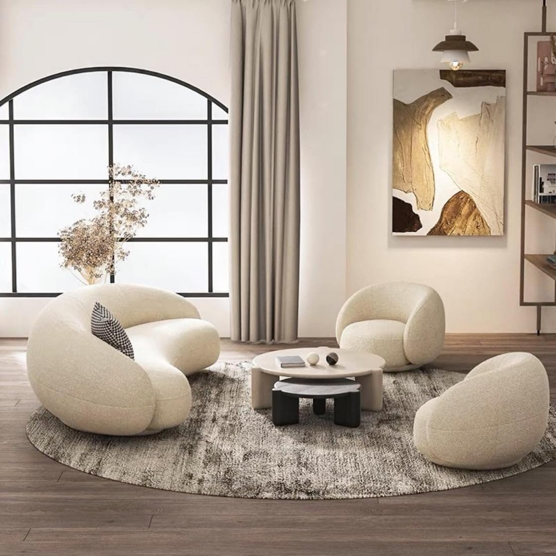 Noble Luxury Fabric Cloud Shaped Sofa - Custom Upholstered Sofa for Living Room, Elegant Design with Premium Comfort - Image 3