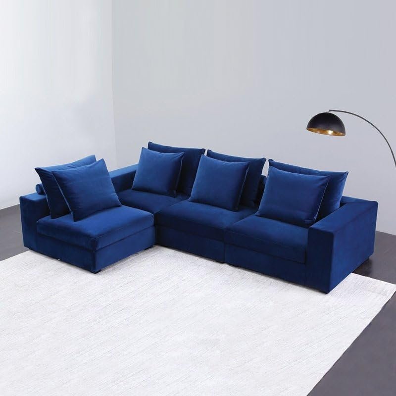 Camargue Velvet L-Shaped-Sofa Modular Sofa - Customizable Sectional Sofa for Living Room, Premium Upholstery, L-Shape Design