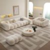 ComfyCloud Fleece Fabric Cloud shaped Sofa. - Customizable Sectional Sofa for Living Room, Premium Upholstery, L-Shape Design