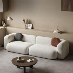 Ember Fleece Fabric Sofa - Customizable Sectional Sofa for Living Room, Premium Upholstery, L-Shape Design