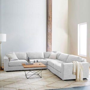 Duchess 5-Seater Linen L-Shape Sofa - Customizable Sectional Sofa for Living Room, Premium Upholstery, L-Shape Design